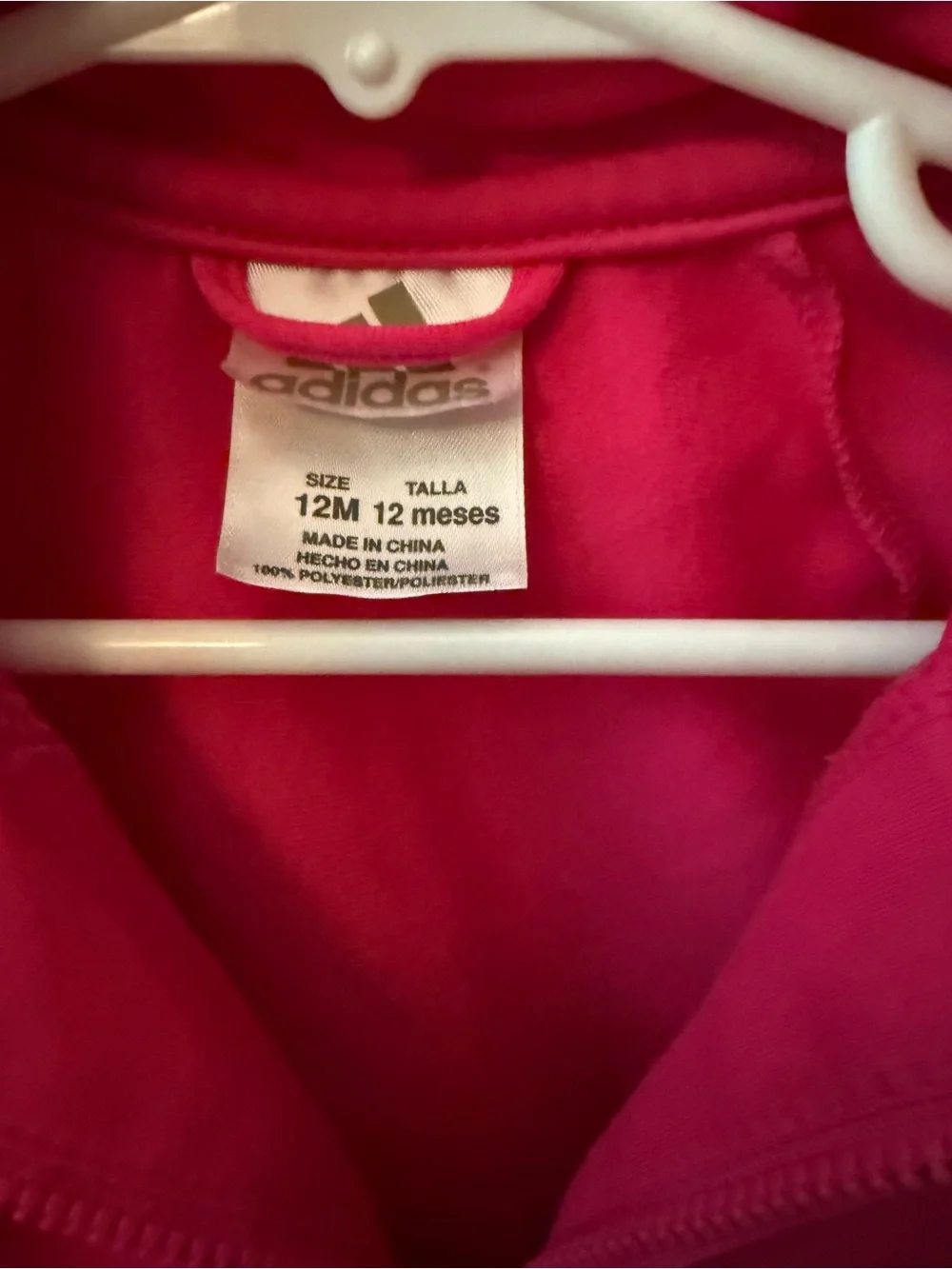 adidas Hot Pink Infant Zip Jacket